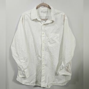 Vintage Saks Fifth Avenue White Casual Button-Down Shirt Made In The usa
